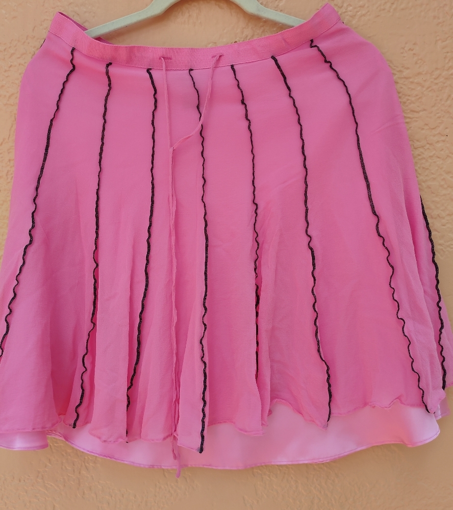 W.D.N.Y Pink Silk Skirt Size 6